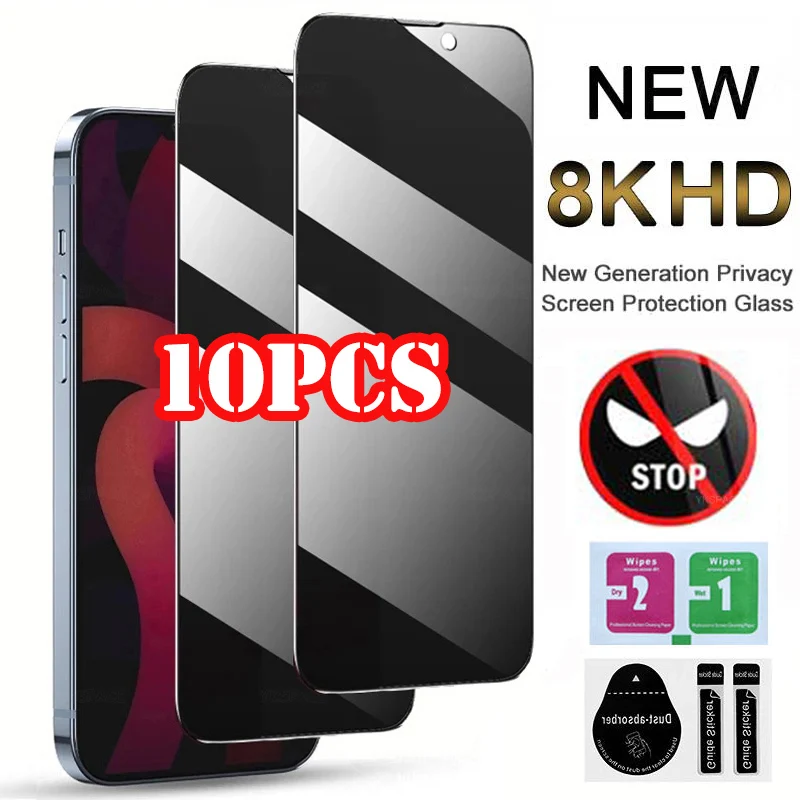 

10Pcs High Definition Anti Peeping Phone Film for IPhone 15 14 13 12 11 Pro Max X XR XSMAX 8 7 Plus SE Screen Protectors