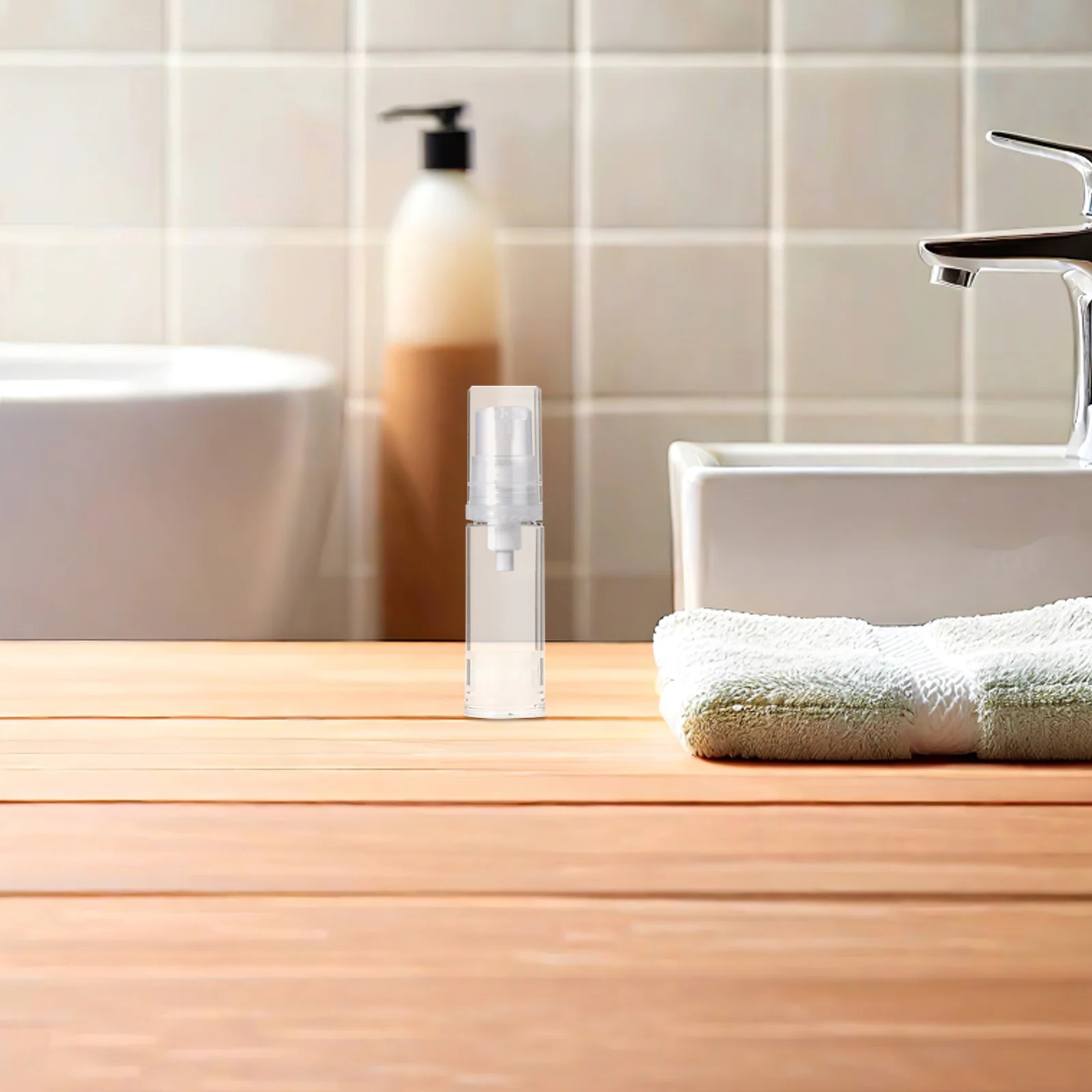 24Pcs Clear Travel Vacuum Bottle Set Compact Refillable Containers for Skincare Creams Lotions Makeup Subpackaging Lightweight