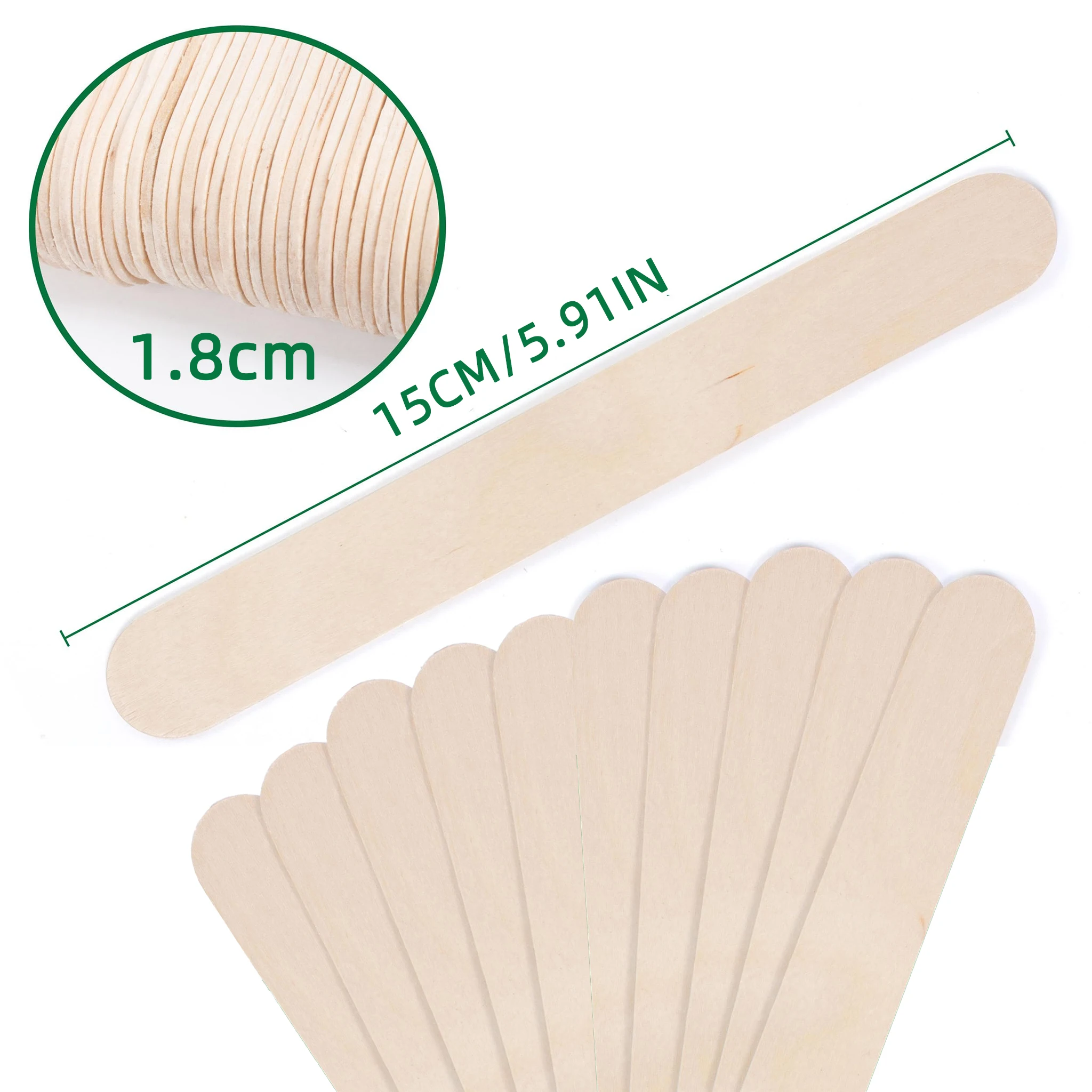 50-200PCS 6 Inch Wooden Stir Sticks, 18mm Wide Craft Sticks, Smooth Splinter-Free Wood, Paint Mixing & Epoxy Resin Tools DIY