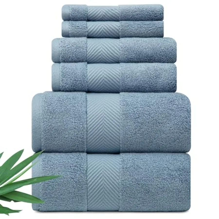 Bath towels for home use, viscose from bamboo, chambray, ultra soft plush with 700 GSM luxury weight, super absorbent and quick