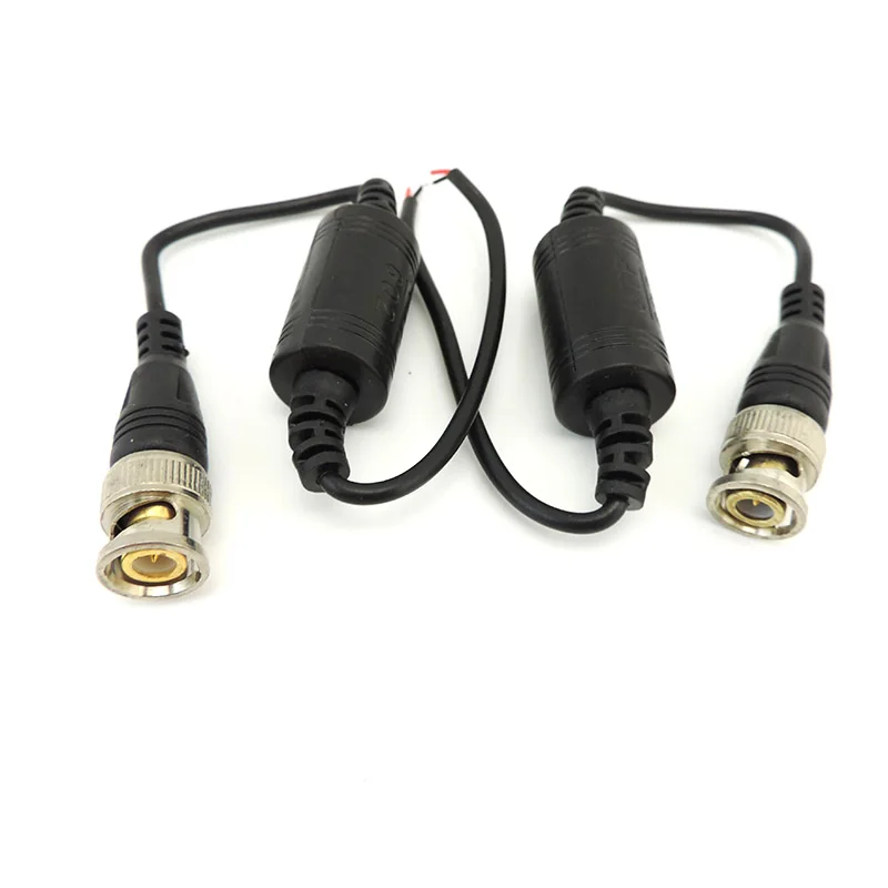 1Pair AHD/CVI/TVI HD Twisted Pair Transmitter Waterproof Passive BNC to 2-core Cable Video Balun for CCTV ABS Plastic L1