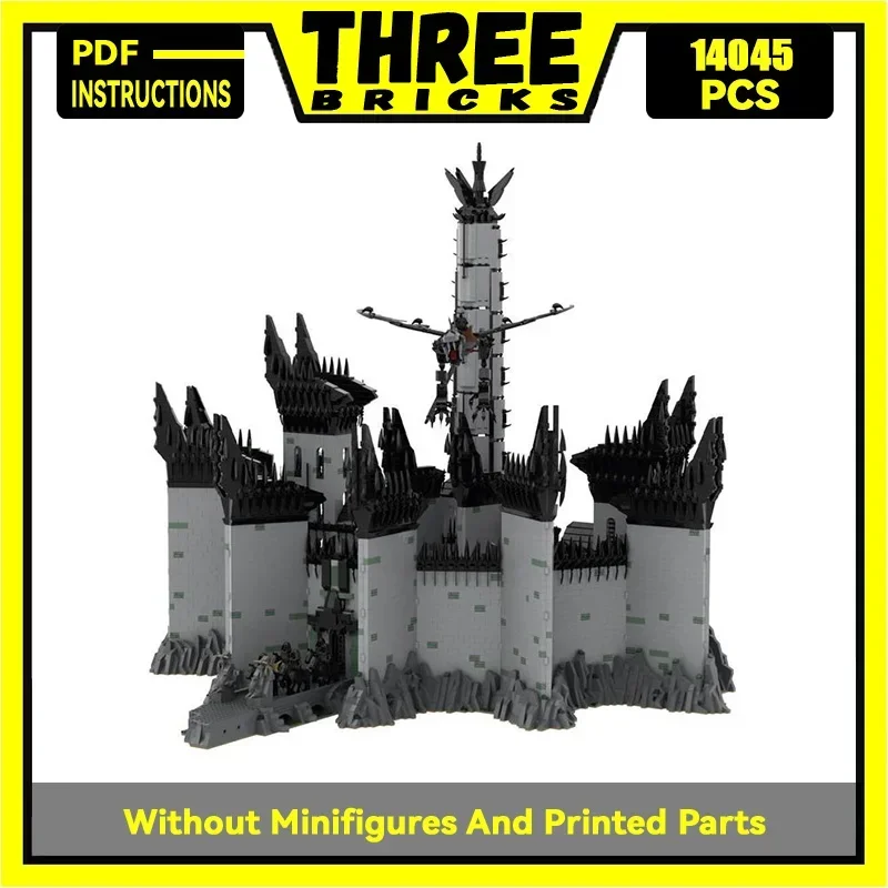 Anillos mágicos modelo de película Moc, bloques de construcción UCS Minas Morgul, tecnología Modular, regalos, juguetes de Navidad, conjuntos de bricolaje, montaje