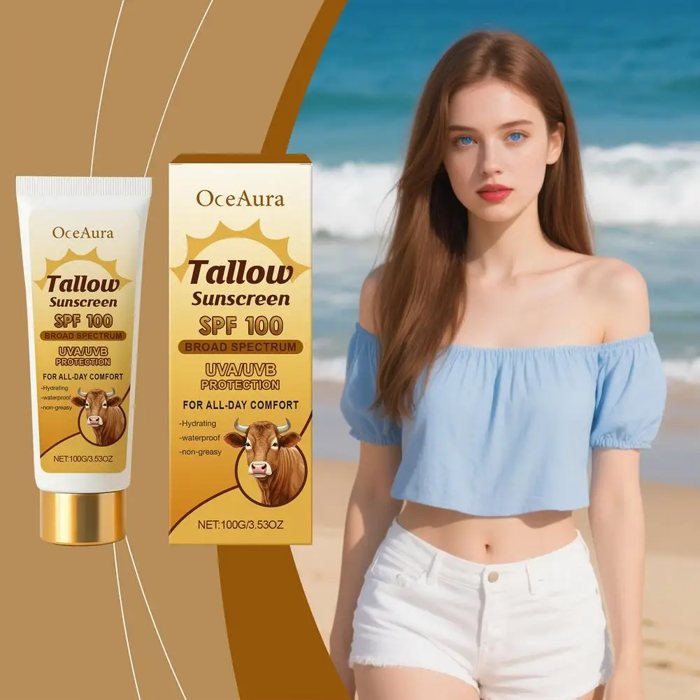 كريم وقاية من الشمس طويل القامة SPF100 مقاوم للماء ومرطب غير دهني وبشرة طوال اليوم حماية مرطبة للصيف M1K7
