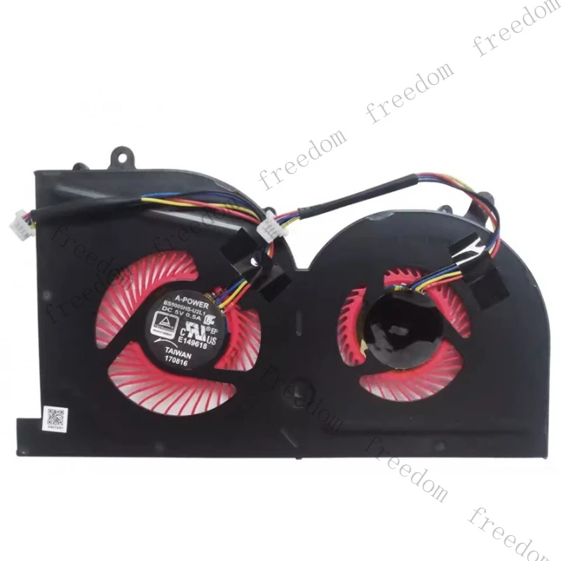 HTS  CPU/GPU Laptop Mounted Cooling Fan For MSI GS63 MS-17B1 17B2 16K2 16K3 16K4 GS73 GS63VR Red