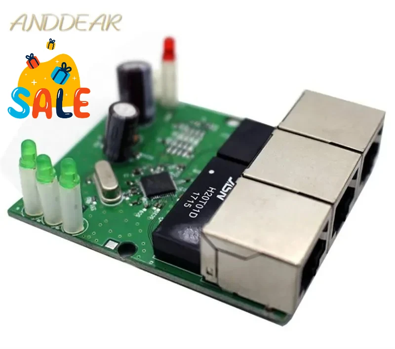 

OEM switch mini 3 port ethernet switch 10 / 100mbps rj45 network switch hub pcb module board for system integration