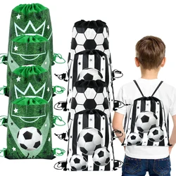 Bolsas con cordón de fútbol para niños y niñas, tela no tejida de 1/3 piezas, bolsa con cordón de fútbol, suministros para fiestas temáticas