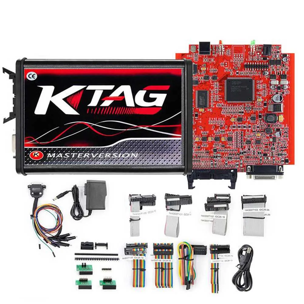 V2.25 KTAG EU Online Version V7.020 K-TAG Master KTAG ECU Programmer Tool European with Red PCB No Tokens Limitation OBD2 Tuning