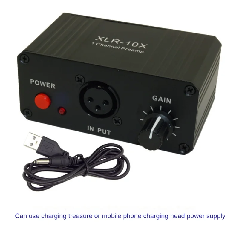Excellent-XLR-10X 1 Channel XLR Interface Balanced Audio Amplifier NE5532 Dynamic Mic Microphone Preamplifier