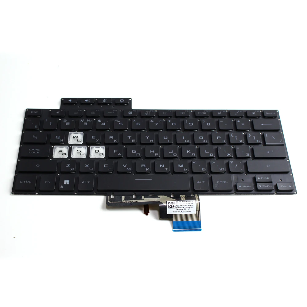 لوحة مفاتيح كمبيوتر محمول جديدة لـ Asus TUF Dash F15 FX516P FX516PC FX516PE FX516PR FX516PM لوحة مفاتيح الكمبيوتر المحمول RU تخطيط مع إضاءة خلفية