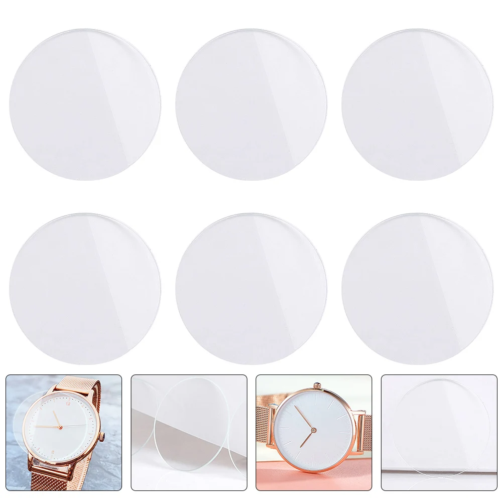 

6 pcs Glass Lens Clear Replacement Watch Screen Protector Lens Repair Tool Durable High Transparent Easy Install Perfect Gift