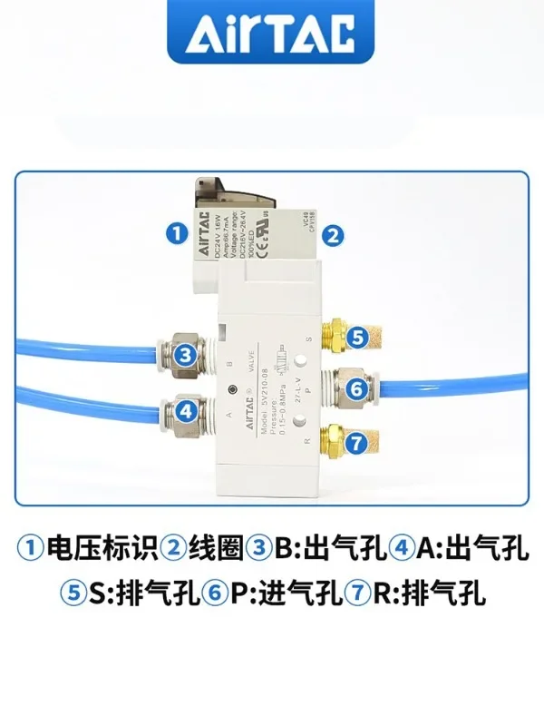 Yadeke 5V series solenoid valve five port two position/five port three position dual position single electronic control