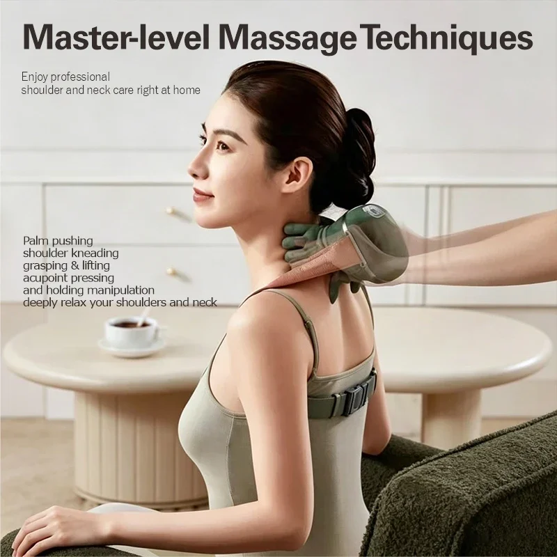 Bionic Finger Neck Shoulder Massager Wireless Neck Cervical Trapezius Kneading Massage Shawl Brushless Motor Neck Masajeador