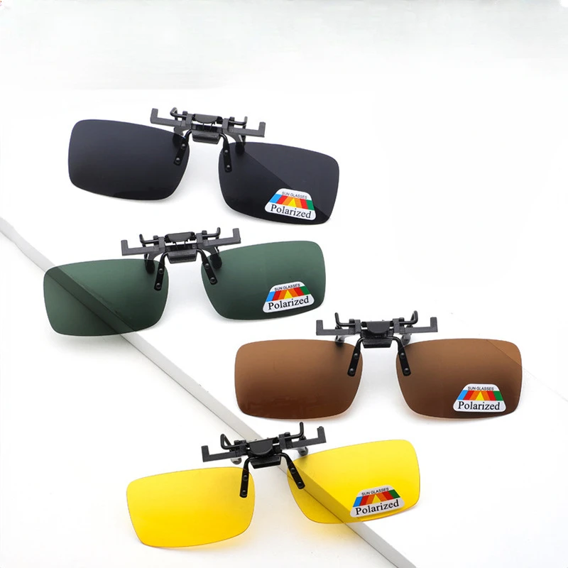 Polarized Clip Sunglasses Myopia Glasses Clip Driver Fishing Night Vision Myopia Clip-on Sun Shading Eyeglasses