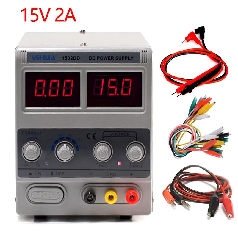 

1502DD Voeding Laboratorium Verstelbare Digitale Voor Telefoon Reparatie 15V 2A Voltage Regulator Switching Voeding