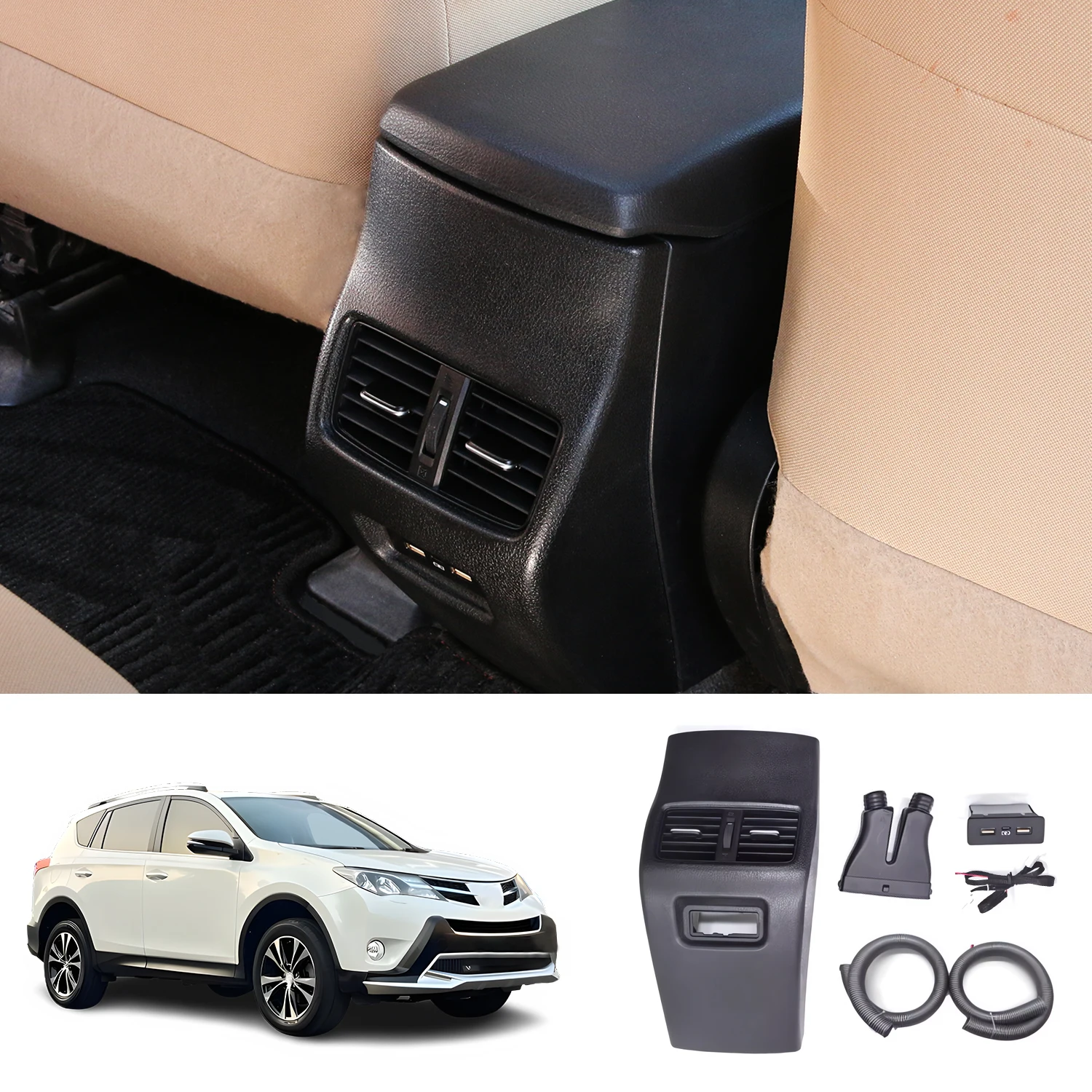 

Для Toyota RAV4 2013-2018 аксессуары для интерьера, заднее вентиляционное отверстие автомобиля, воздухоохлаждение заднего сиденья автомобиля, охлаждающие заднее пассажирское оборудование в