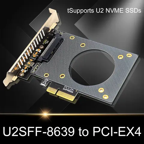 U2 to PCIe 4.0 x4 Riser Expansion Adapter Card 4000MB/s PCI-E Expansion Adapter Card Riser Card X4/X8/X16 Support U.2 NVME SSD