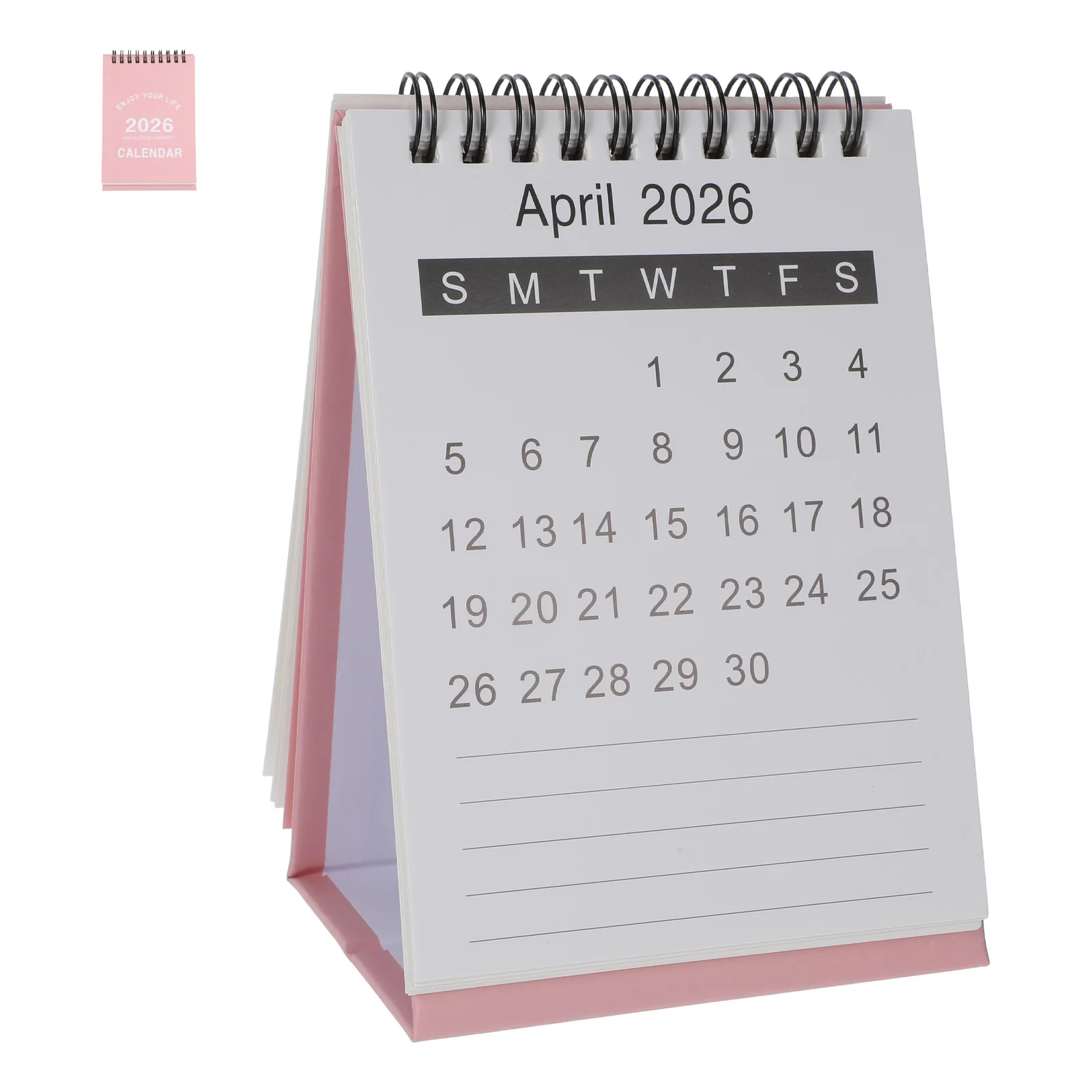 

2026 Desk Calendar Mini Standing Flip Table Top Tent Calendar For Home Office Pink Compact Monthly Planner Desktop Accessory