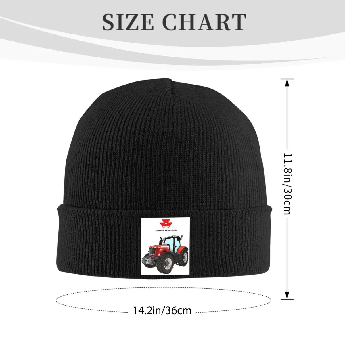 Massey Ferguson Tractor Red Tractor Warm Knitted Cap Winter Knit Bonnet Hat Skullies Beanies Hip Hop Caps for Unisex