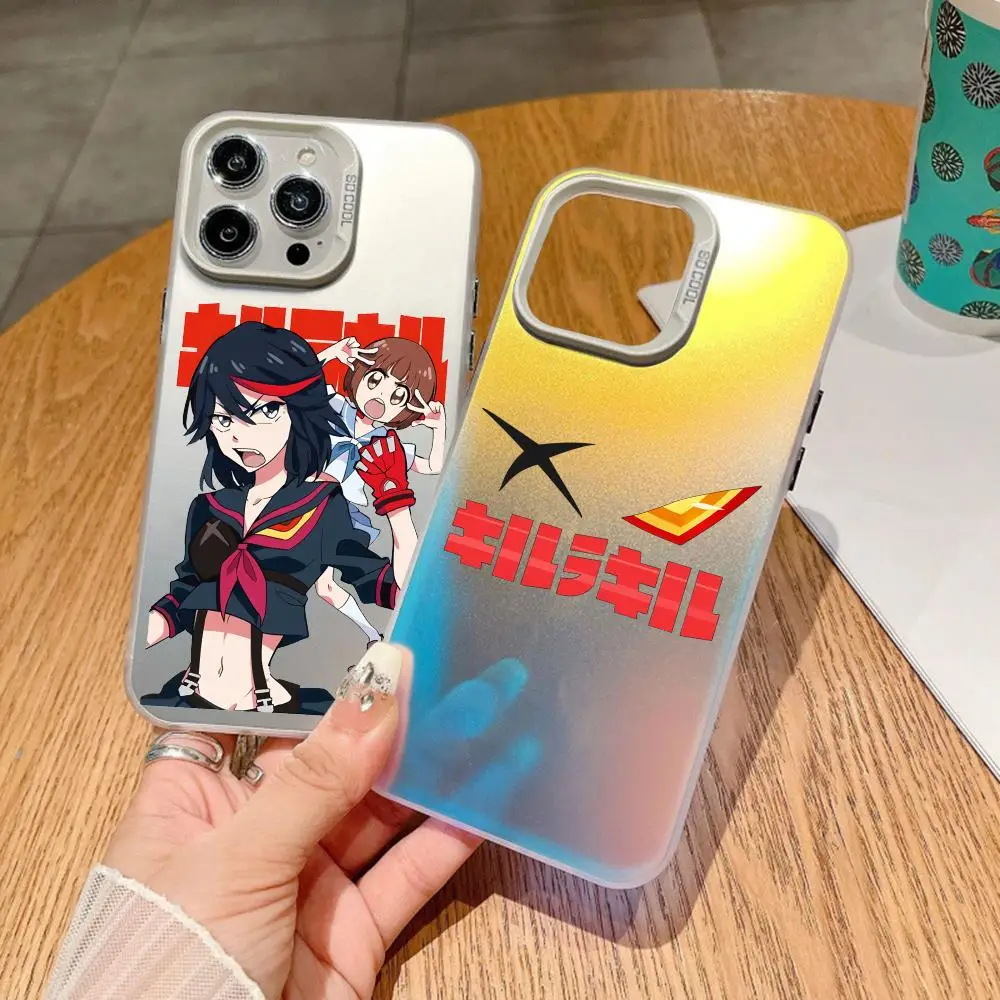 

K-KILL La KILLS Ryuko Satsuki Phone Case Electroplate Silver IMD Phone Case For IPhone 11 12 13 14 15 16 Pro Max 16E 7 8 Plus