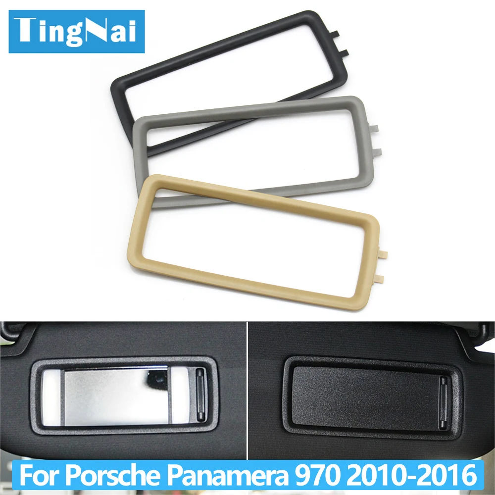 

Car Left Right Sun Shade Visor Mirror Makeup Cosmetic Mirror Holder Outer Surrounding Cover For Porsche Panamera 970 2010-2016