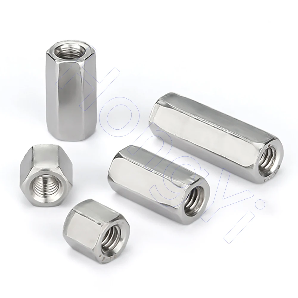 M2 to M24 Hex Coupling Nut 304 Stainless Rod Extension Coupling Nuts, Female Thread Connection Connector, Joint Sleeve Screw Nut image 3