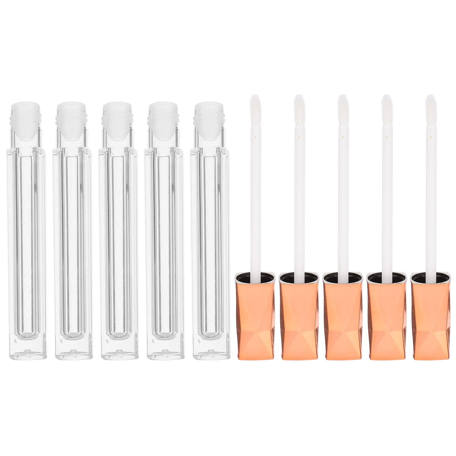 

15pcs 5ml Refillable Lip Gloss Tubes Containers DIY Liquid Lipstick Gradient Color Empty Bottles Practical Daily Use