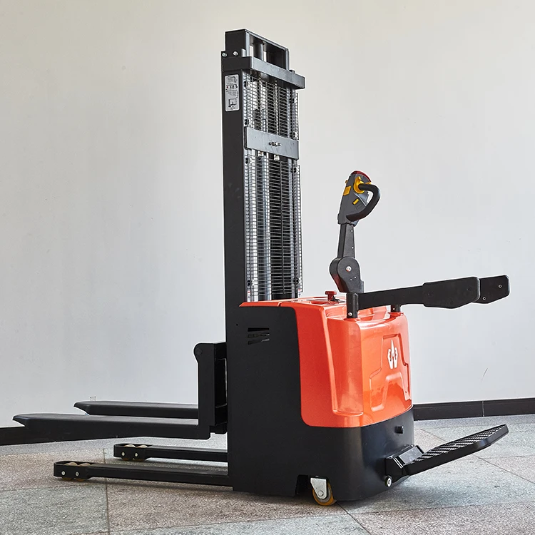 Stand on Powered Stacker Lifter 2200lbs 3300lbs Handling Equipment All Terrain Full Electric Pallet Stacker Machine