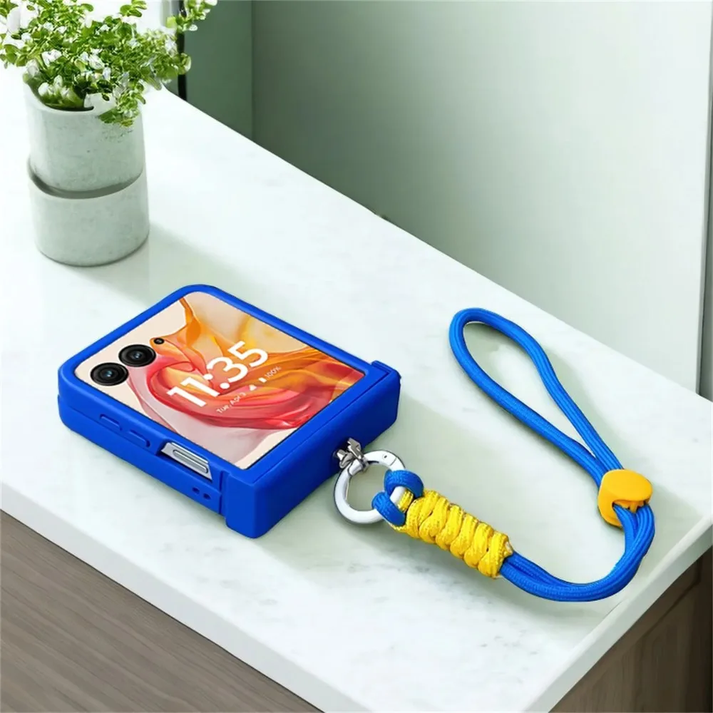Fashion Candy Color Frosted Case For Samsung Galaxy Z Flip 8 7 FE 6 5 Portable Adjustable Lanyard Hinge Protect Shockproof Cover