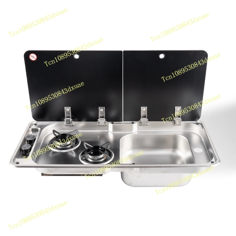 

Раковина для плиты Rv 304, раковина из нержавеющей стали с двойной конфоркой, газовая плита, раковина для автофургона и плита, караван, лодка, яхта