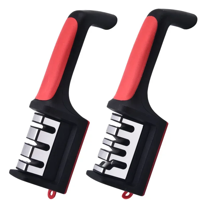 3/4Stages Type Quick Sharpening Tool Knife Sharpener Handheld Multi Function with Non Slip Base Kitchen Knives 연필깎이