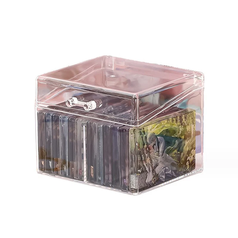 Acrylic Transparent Storage Box Card Photocard Photo Organizer Compartment Flip