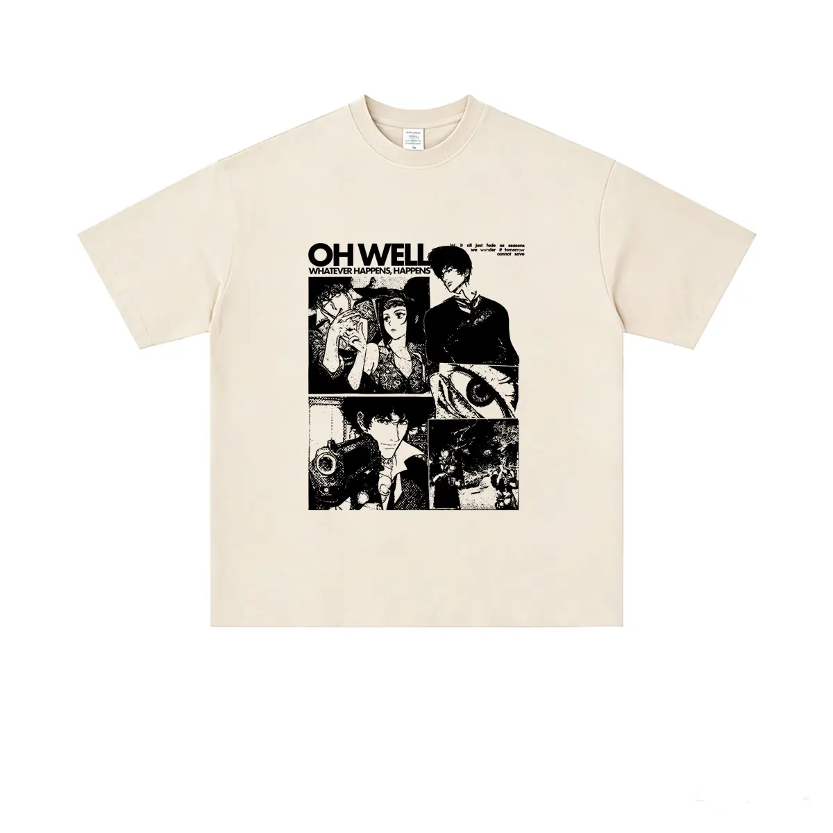 Anime Cowboy Bebop Faye Valentine Spike Spiegel Oh Well Whatever Happens Happens T-shirt Men Women Casual Soft Cotton T Shirts
