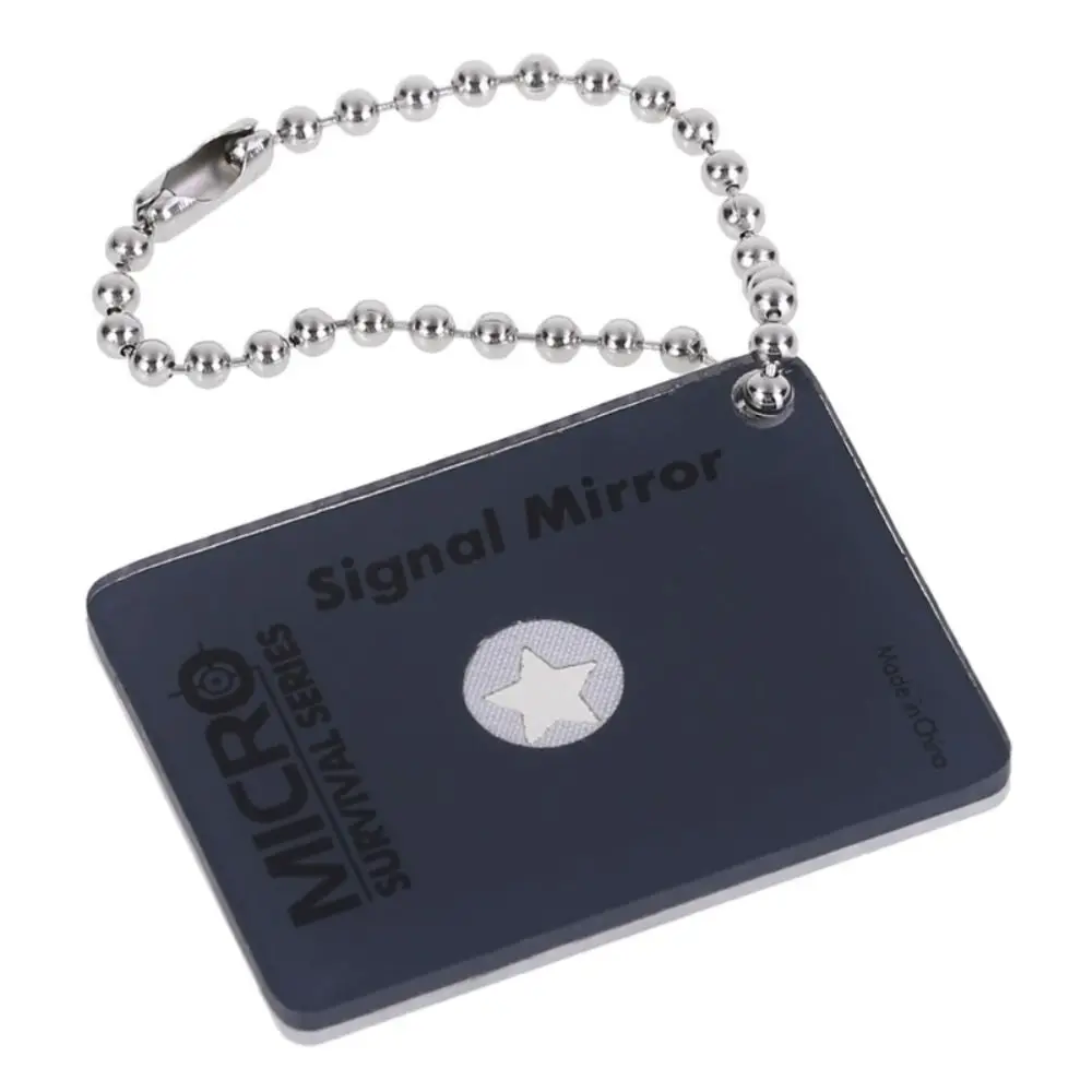 Acrylic Outdoor Signal Mirror Aiming Sight Reflective Surface Survival Mirror Multifunction Chain Attachment