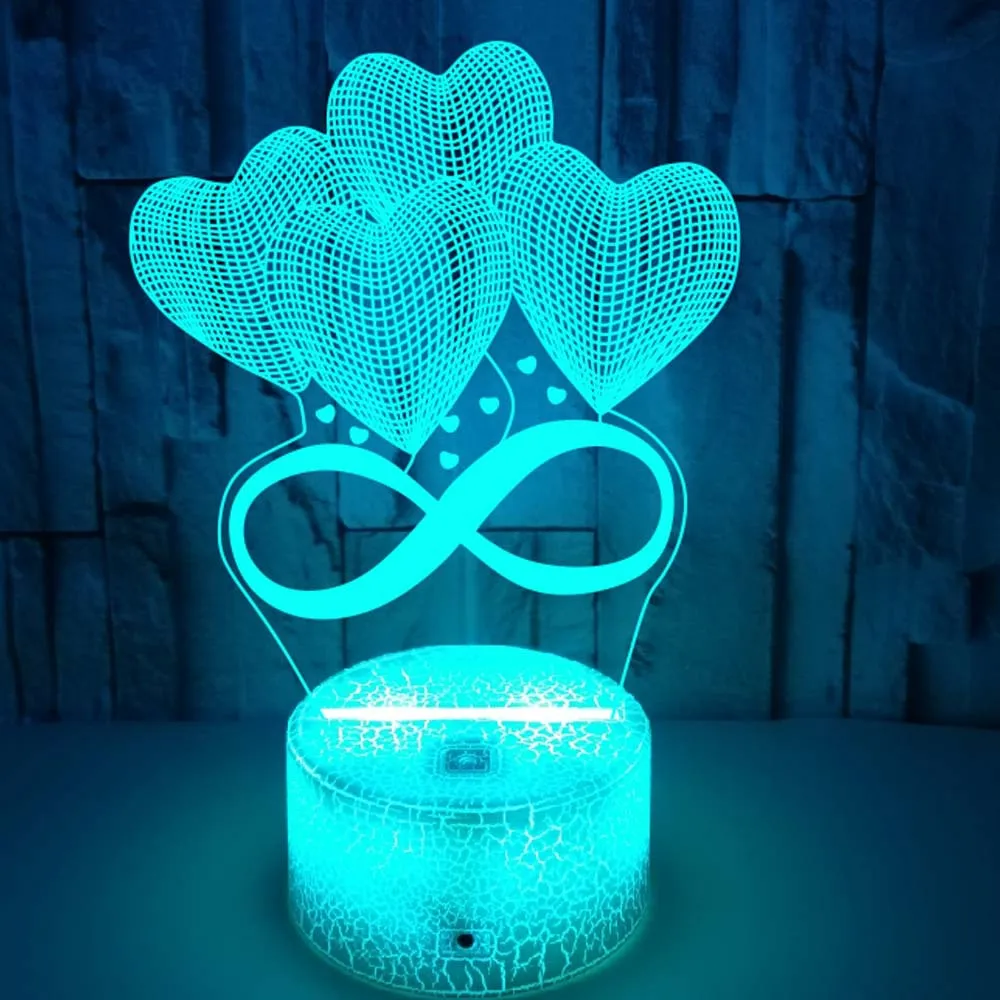 Nighdn Creative Heart Night Light for Couple Bedroom Decoration Color Changing Nightlight Valentine\'s Day Gift for Girls Women