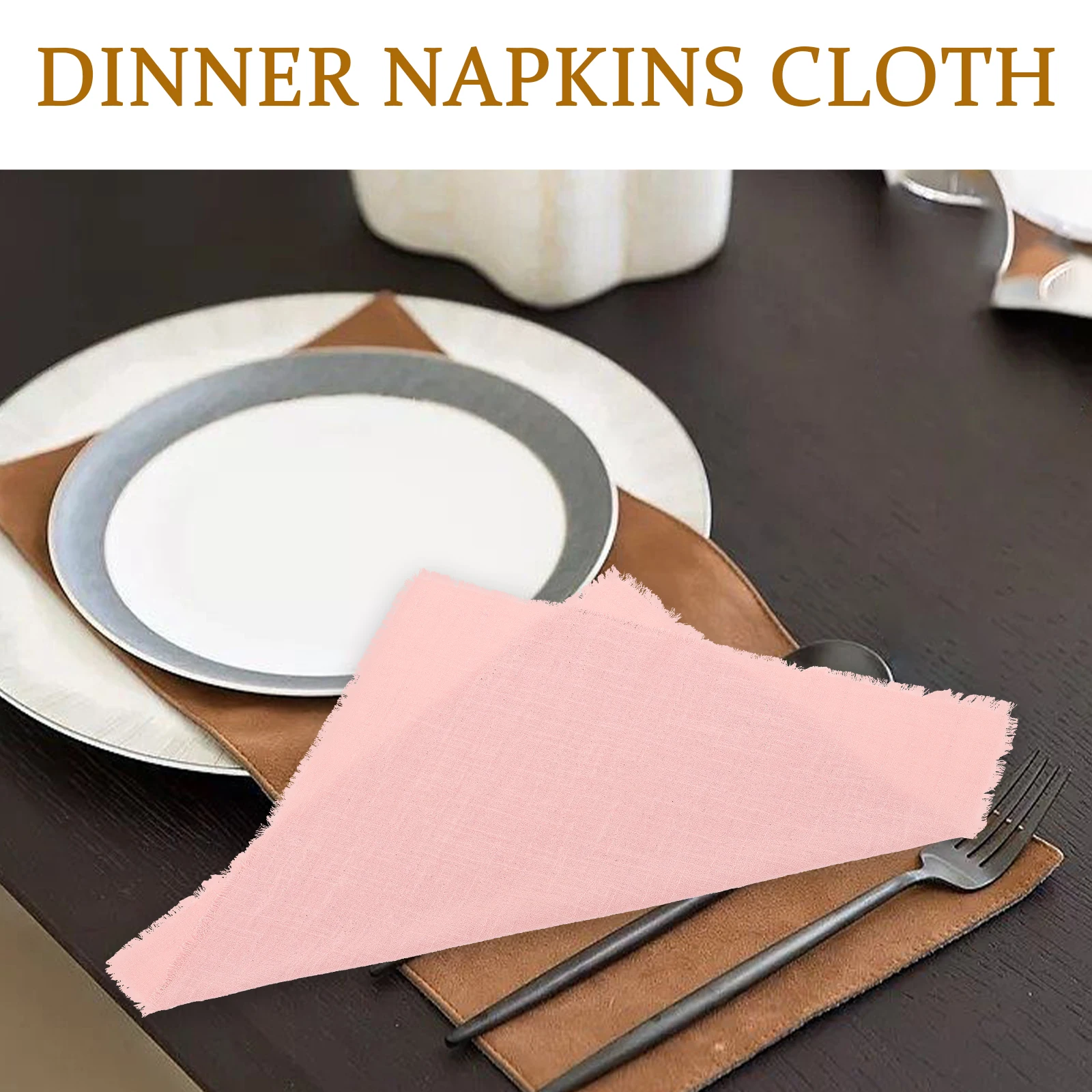 

4 Pcs Gauze Napkin Cotton Linen Dinner Washable Reusable Decorative Table Napkins Weddings Party Home Hotel Restaurant Cafe