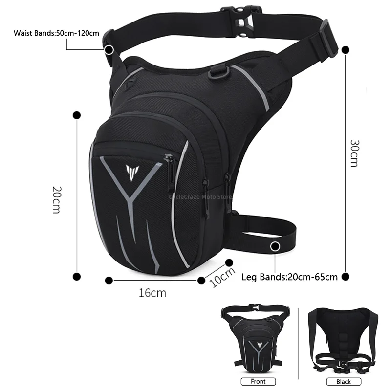 For YAMAHA MT01 MT09 MT07 MT10 MT03 MT 09 07 03 10 Motorcycle Waterproof Drop Waist Leg Bag Thigh Belt Hip Bum Military Tactical view 4