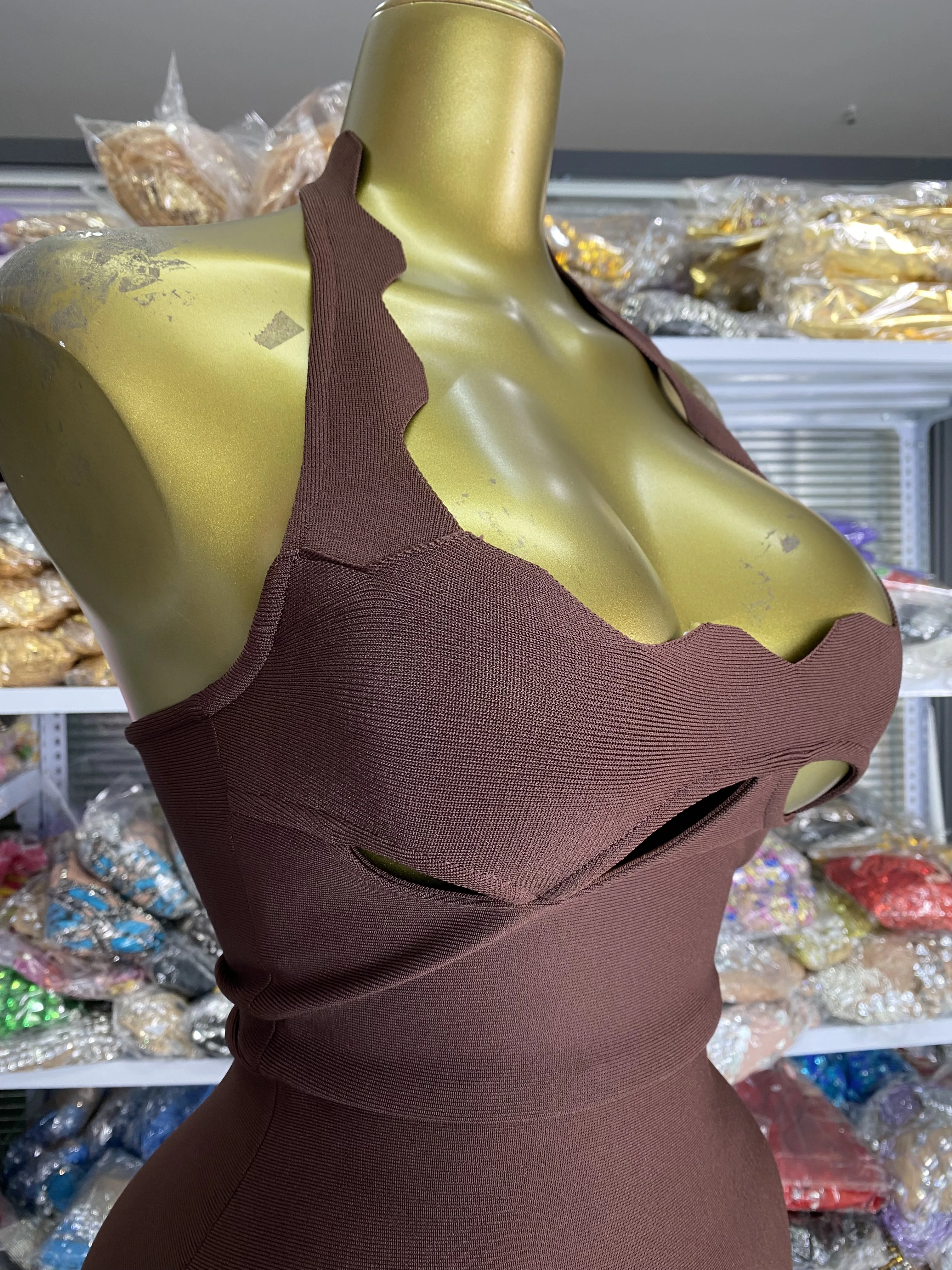 Nuevo vestido del vendaje de las mujeres Sexy Curve Hlater recortado Bustier largo elástico celebridad noche Club vestidos de fiesta al por mayor de fábrica