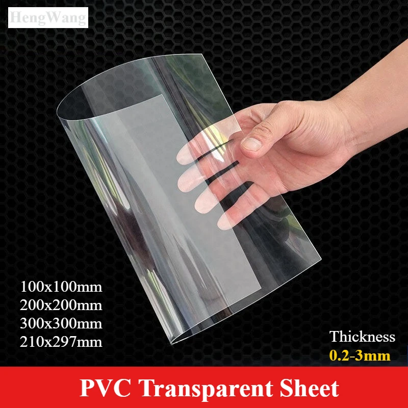 Transparent PVC Sheet Plastic Plate PET/PC A4 A3 100x100-300x300 0.2-4mm for DIY Crafts, Sign Making, Home Protection Pad