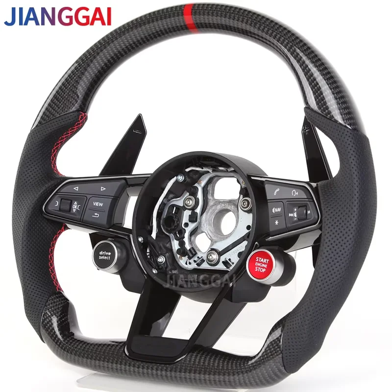 Fit For Audi R8 TTS TT Steering Wheel 2010-2021 Models 100% Carbon Fiber Sport Wheel Custom Racing Wheel