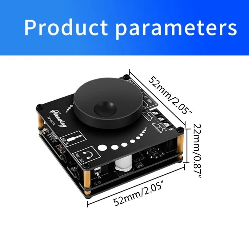Stereo Bluetooth-совместимый 5.0 Power усилитель Poard Poard Mobile-Control App DC12V-24V Модуль цифрового усилителя высокой