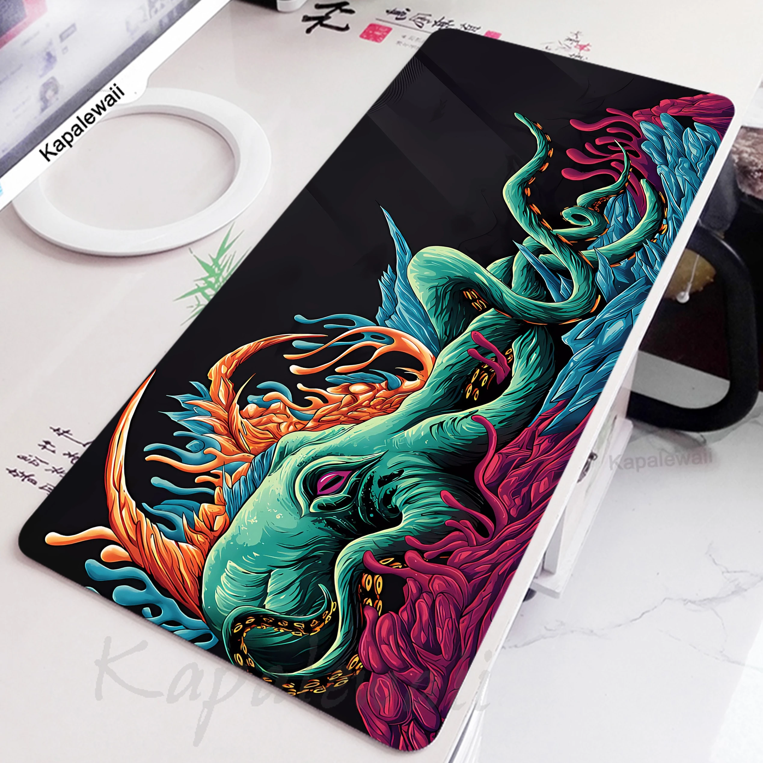 Mause Pad Japanese Style Oni Mausepads Desktop Surface Mouse Mat Mousepad Carpet Large Keyboard  Anti-slip Mice 900x400mm