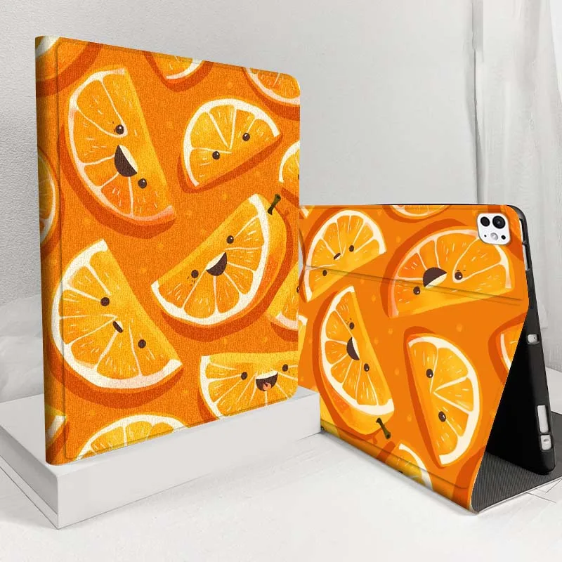 

Кусочки цитрусовых красные цветы зеленые листья для iPad Pro Air 5 4 3 13 11 8 7 6 5 10 7 6 10th 10.5 12.9 10.9 Чехол для планшета