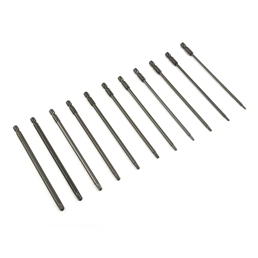 New Practical Screwdriver Bit Screwdriver Head Manual Pack Kit Long Set T6-T40 1/4 Inch 11 Piece 11pcs 150mm 6.35mm