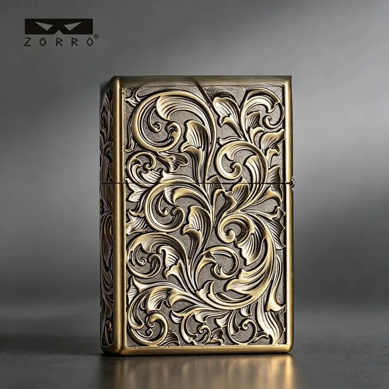Briquet à kérosène ZORRO Crow Bronze Constantine Armor, allumage à silex et meule, cadeau créatif et tendance pour homme