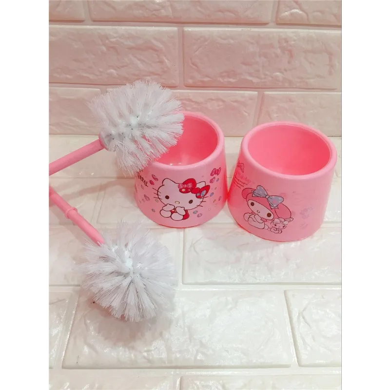 Hello Kitty Toilet Brush Floor Standing with Base Long Handle Toilet Cleaning Tool Cartoon Creative Plastic Bathroom Accessories