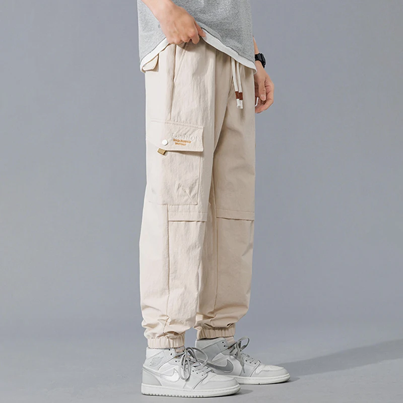 Men's Cargo Pants Slacks Big-size Pocket Casual Banding Hurley-string Jockers Pants LP0781