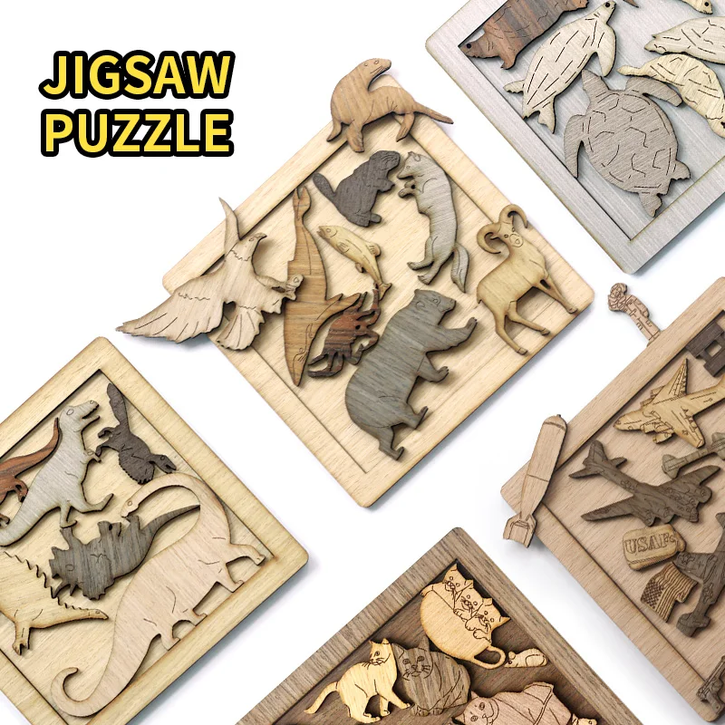 

Wooden Puzzle Toys IQ Jigsaw Puzzle Toy Brain Tease Ten Level Difficulty Tangram Board Games Toy For Adults Children Gift