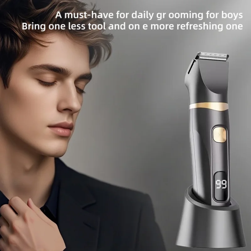 Mens Grooming Kit Gift Set - ชุดอุปกรณ์ตัดแต่งขนไฟฟ้าสำหรับผู้ชาย 3 ชิ้น, ชุดเครื่องตัดผมสำหรับใช้ในบ้าน, เครื่องตัดแต่งขนหน้าสำหรับโกนขนจมูกและหู, พกพาสะดวกสำหรับการเดินทาง,