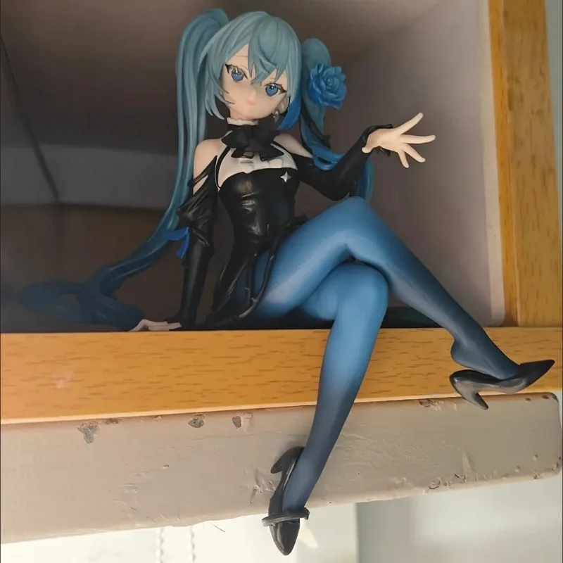 Original Furyu Hatsune Miku Noodle Stopper Series Vocaloid Blue Rose Flower Fairy Series Pvc Anime Figure Model Ornaments Toy
