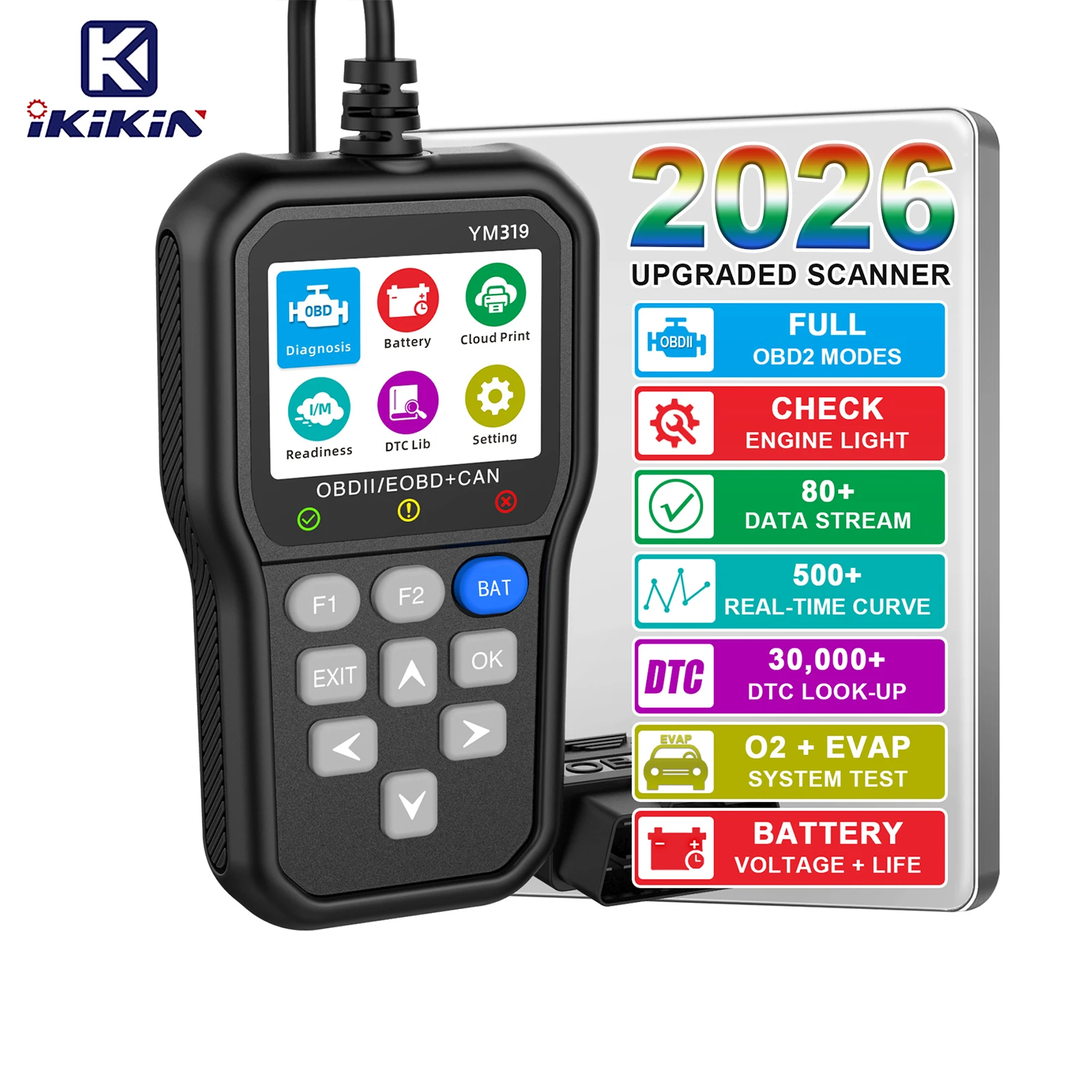 

YM319 Handheld Car OBD2 Diagnostic Tool Essential Vehicle Diagnostic Software New Reader